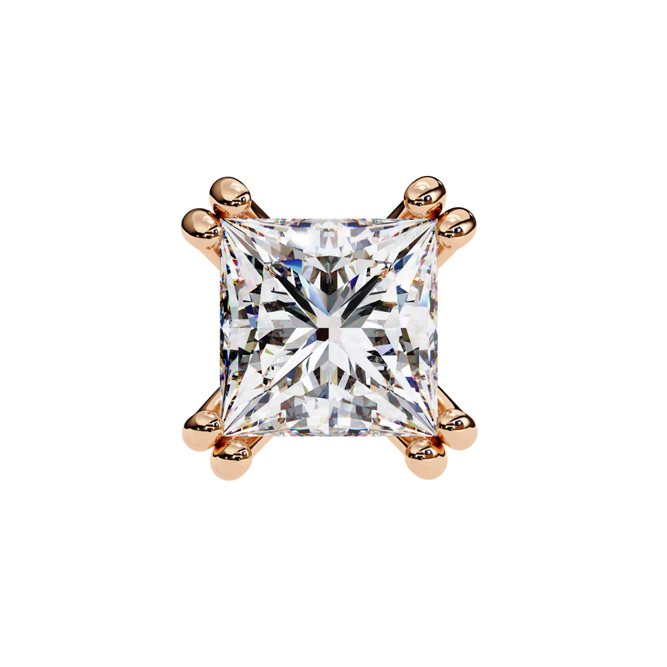 Couture Open-Bezel Diamond Stud Earrings — 10k–18k Gold