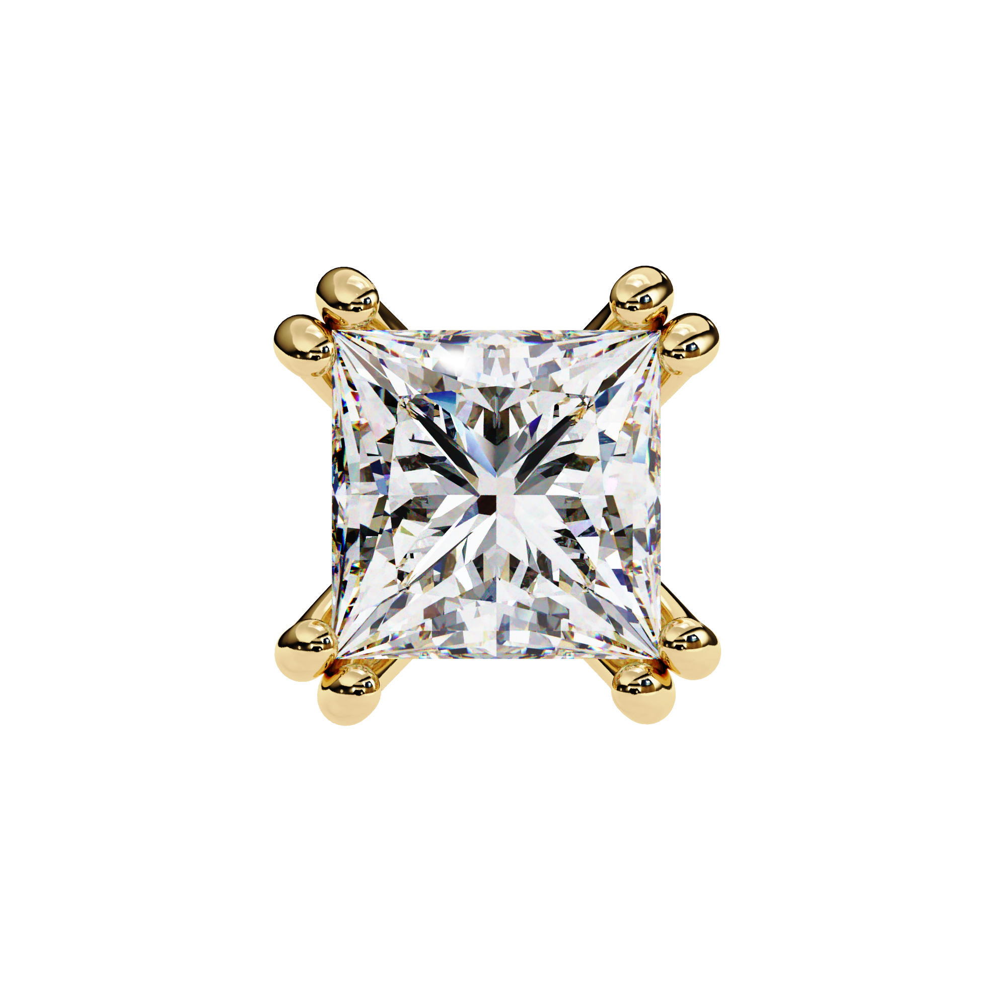 Couture Open-Bezel Diamond Stud Earrings — 10k–18k Gold