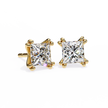 Élégance Princess Diamond Stud Earrings — 10k–18k Gold