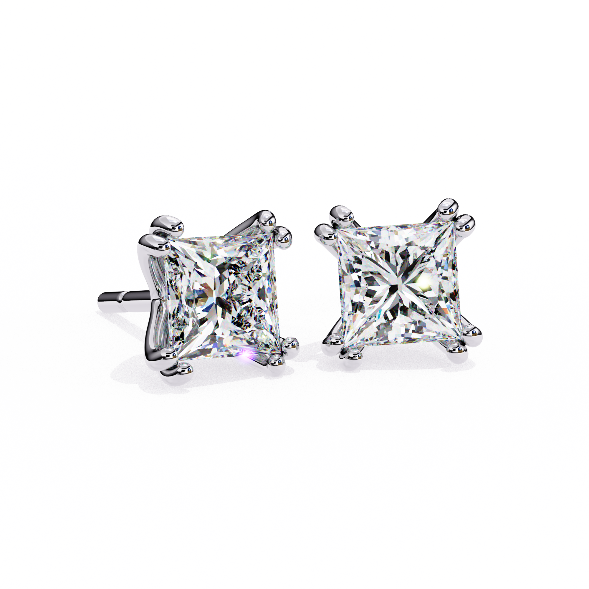 Couture Open-Bezel Diamond Stud Earrings — 10k–18k Gold
