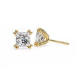 Couture Open-Bezel Diamond Stud Earrings — 10k–18k Gold