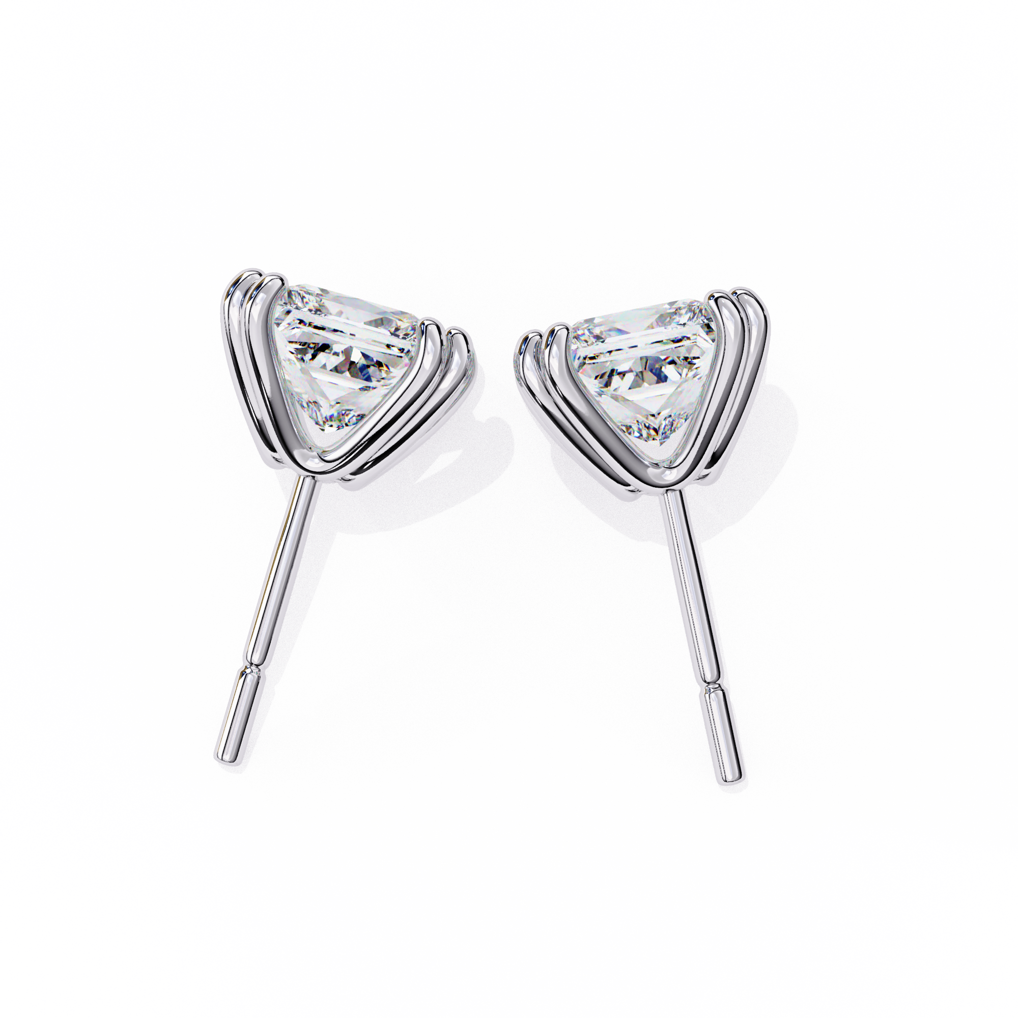 Couture Open-Bezel Diamond Stud Earrings — 10k–18k Gold