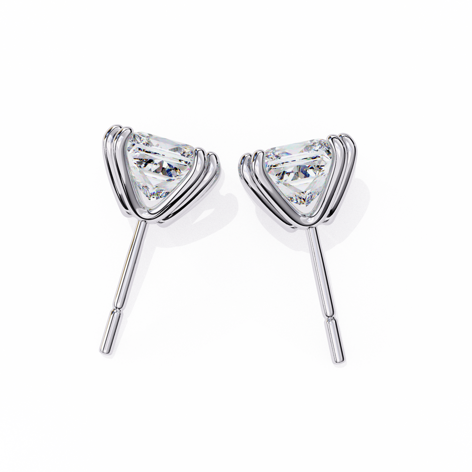 Couture Open-Bezel Diamond Stud Earrings — 10k–18k Gold