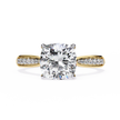 Oval-Cut Diamond Solitaire Ring with Pavé Band — 10k–18k Gold