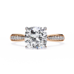 Oval-Cut Diamond Solitaire Ring with Pavé Band — 10k–18k Gold
