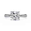 Oval-Cut Diamond Solitaire Ring with Pavé Band — 10k–18k Gold