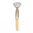 Oval-Cut Diamond Solitaire Ring with Pavé Band — 10k–18k Gold