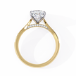 Oval-Cut Diamond Solitaire Ring with Pavé Band — 10k–18k Gold