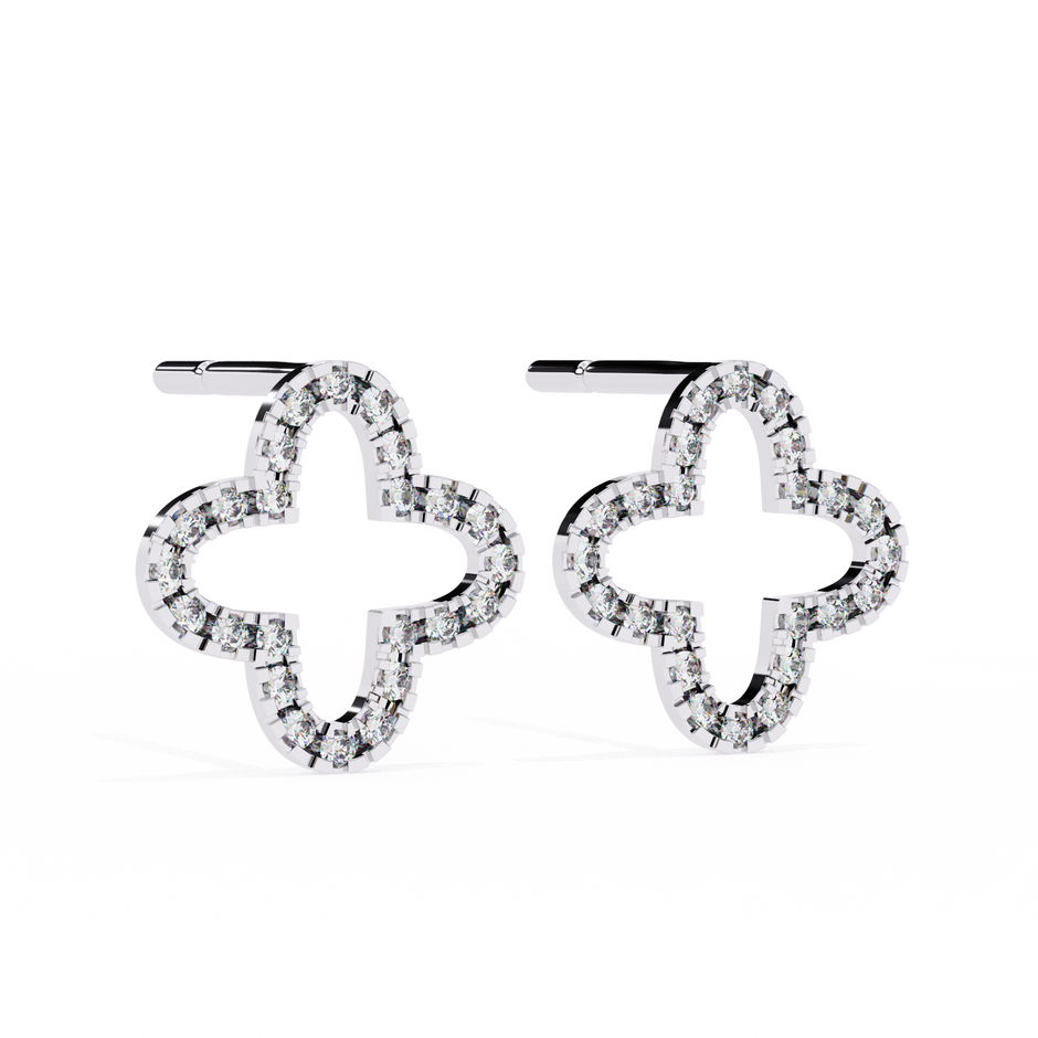 Héritage Oval Diamond Stud Earrings — 10k–18k Gold