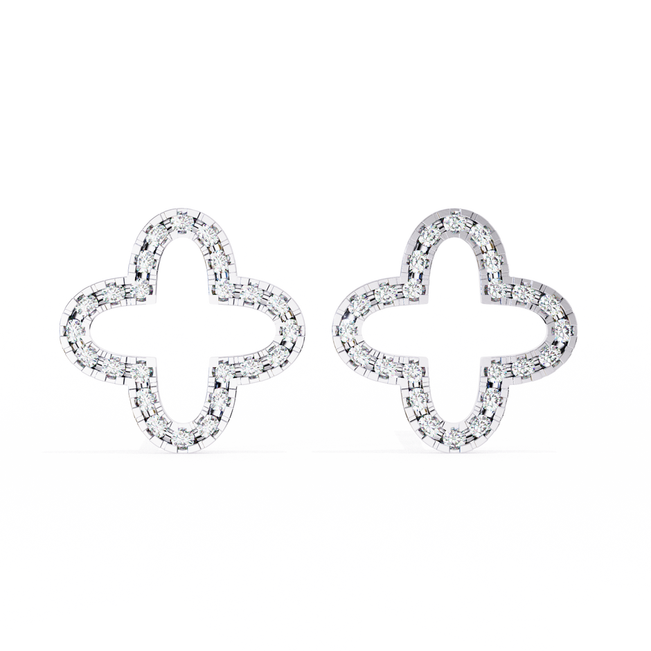 Héritage Oval Diamond Stud Earrings — 10k–18k Gold
