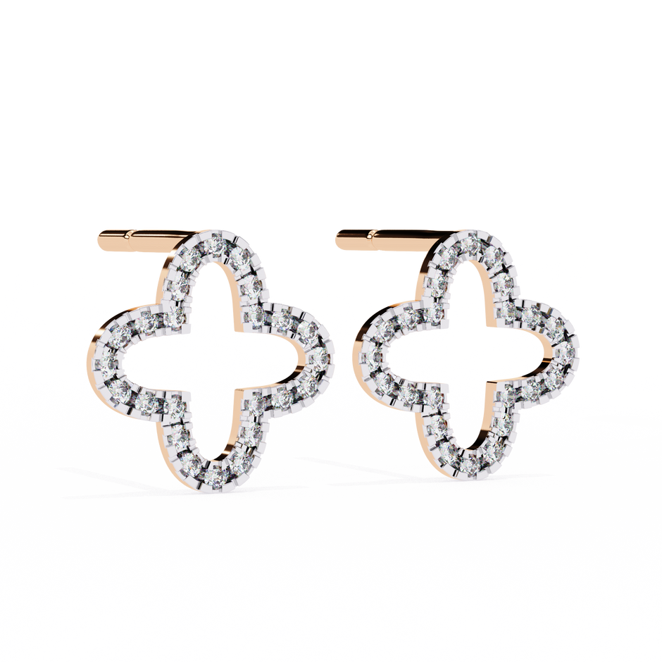 Héritage Oval Diamond Stud Earrings — 10k–18k Gold