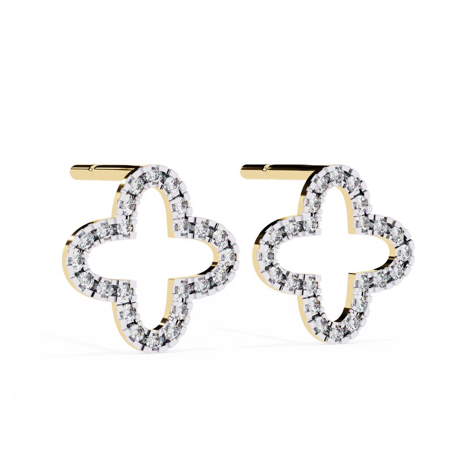 Héritage Oval Diamond Stud Earrings — 10k–18k Gold