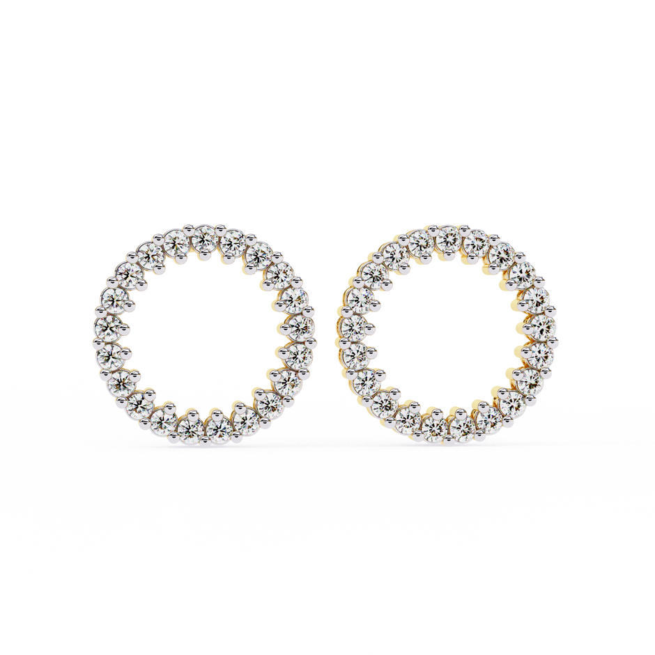 Constellation Scattered Diamond Stud Earrings — 10k–18k Gold