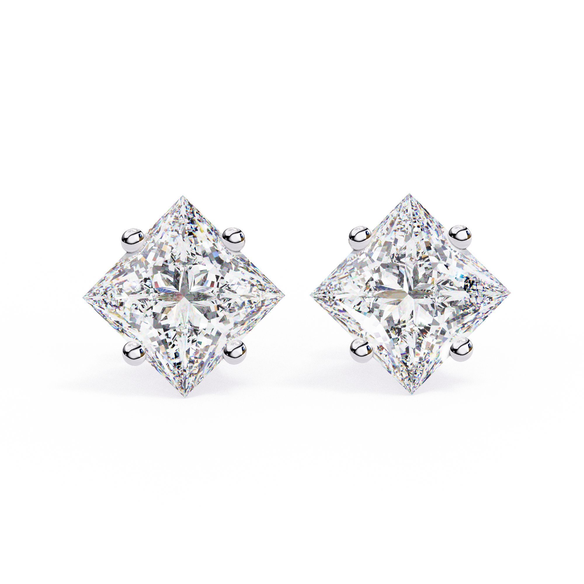 Éclat Solitaire Diamond Stud Earrings — 10k–18k Gold