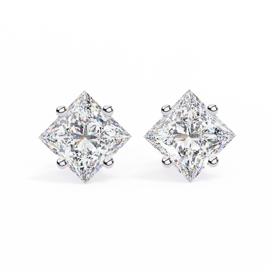 Éclat Solitaire Diamond Stud Earrings — 10k–18k Gold