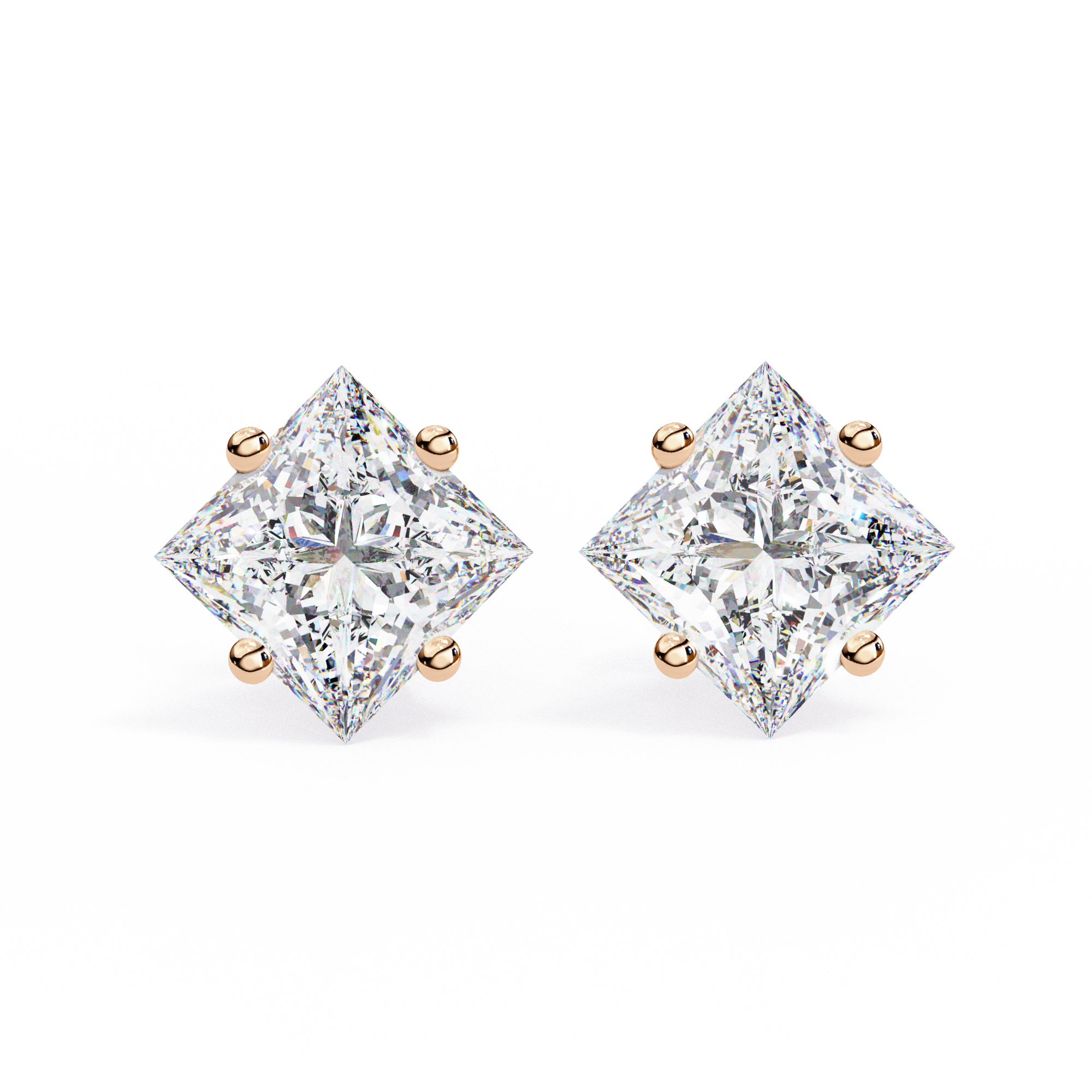 Éclat Solitaire Diamond Stud Earrings — 10k–18k Gold