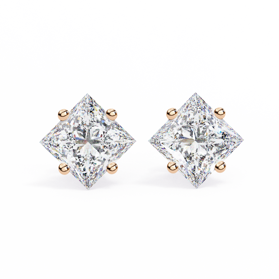 Éclat Solitaire Diamond Stud Earrings — 10k–18k Gold