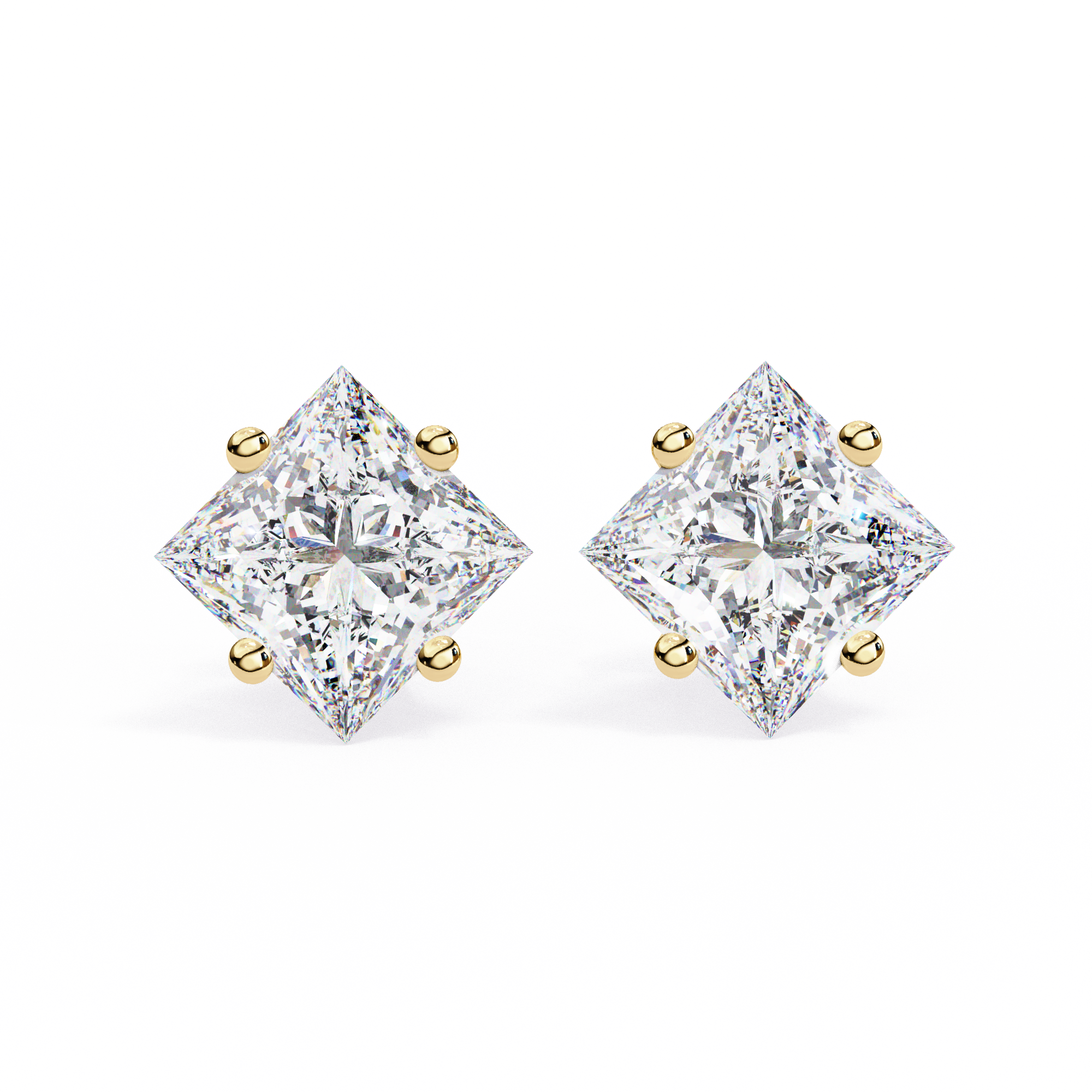 Éclat Solitaire Diamond Stud Earrings — 10k–18k Gold