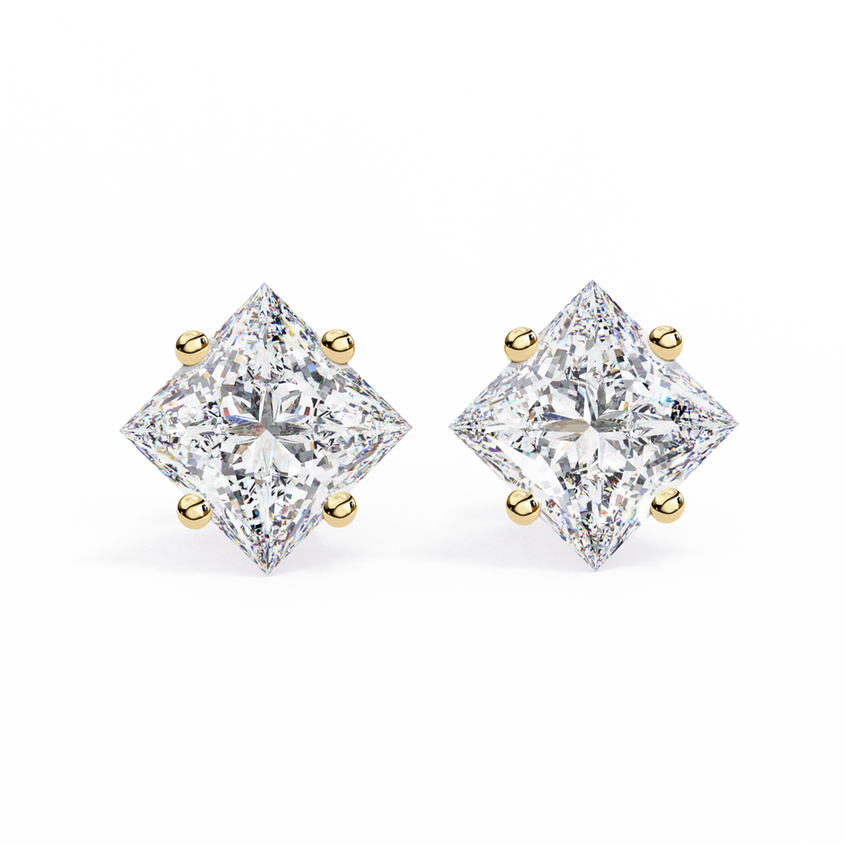 Éclat Solitaire Diamond Stud Earrings — 10k–18k Gold