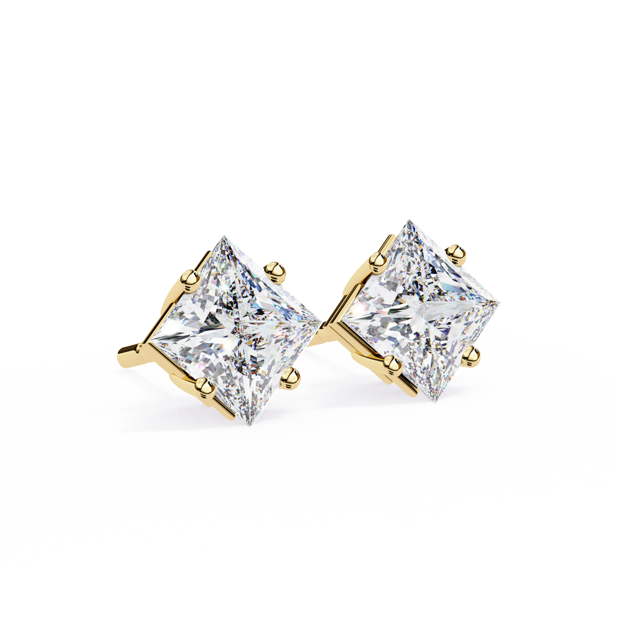 Éclat Solitaire Diamond Stud Earrings — 10k–18k Gold
