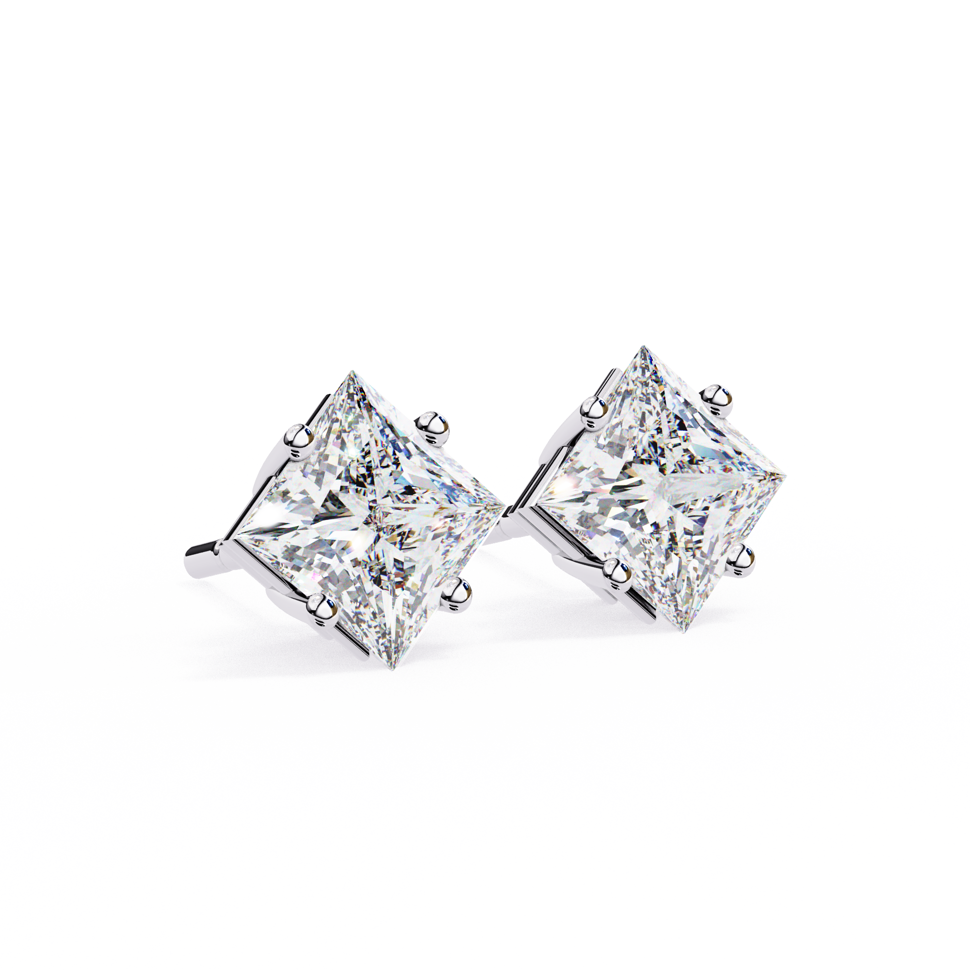 Éclat Solitaire Diamond Stud Earrings — 10k–18k Gold