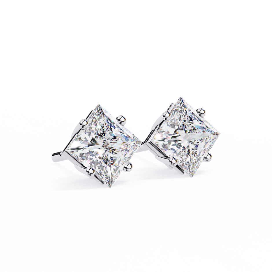 Éclat Solitaire Diamond Stud Earrings — 10k–18k Gold
