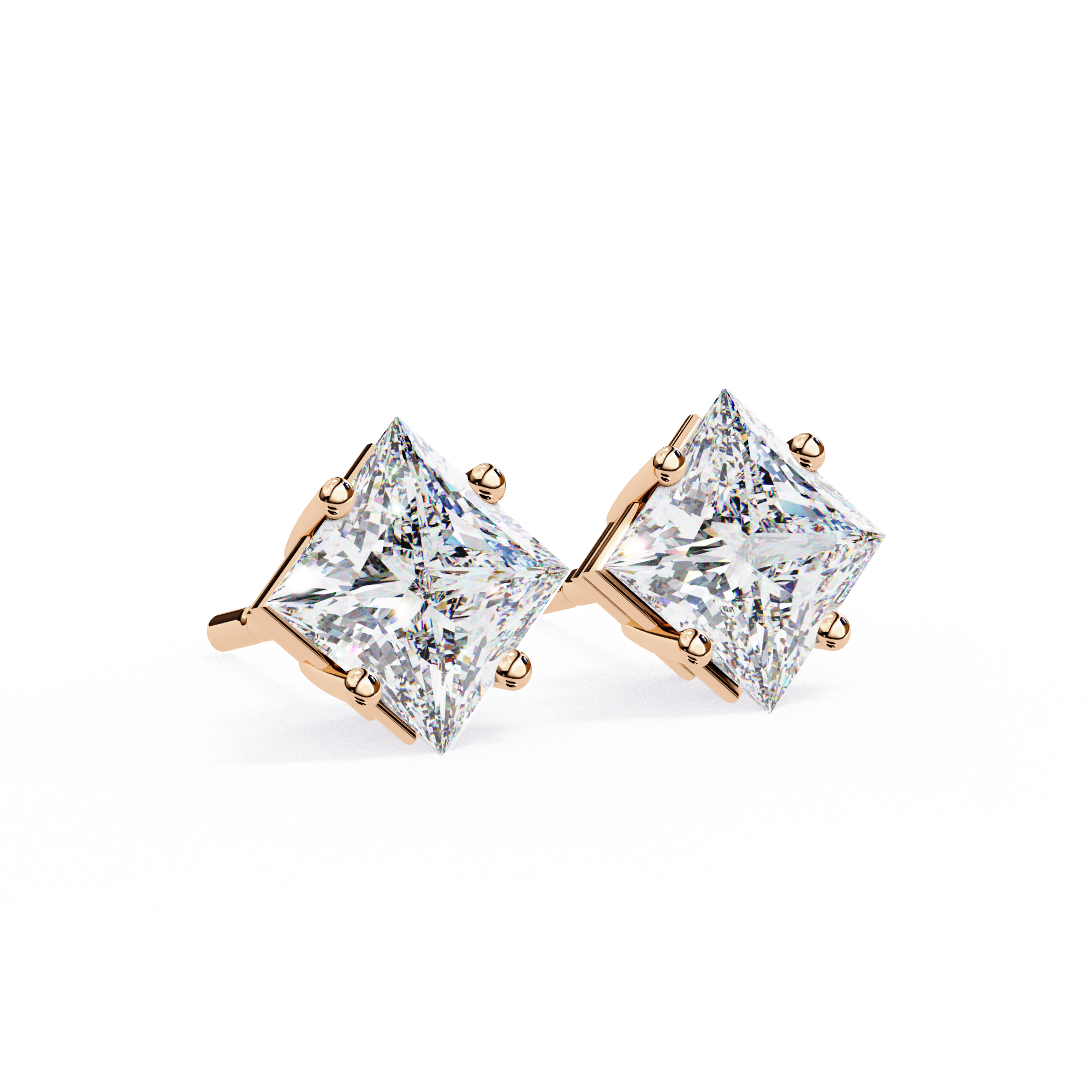Éclat Solitaire Diamond Stud Earrings — 10k–18k Gold