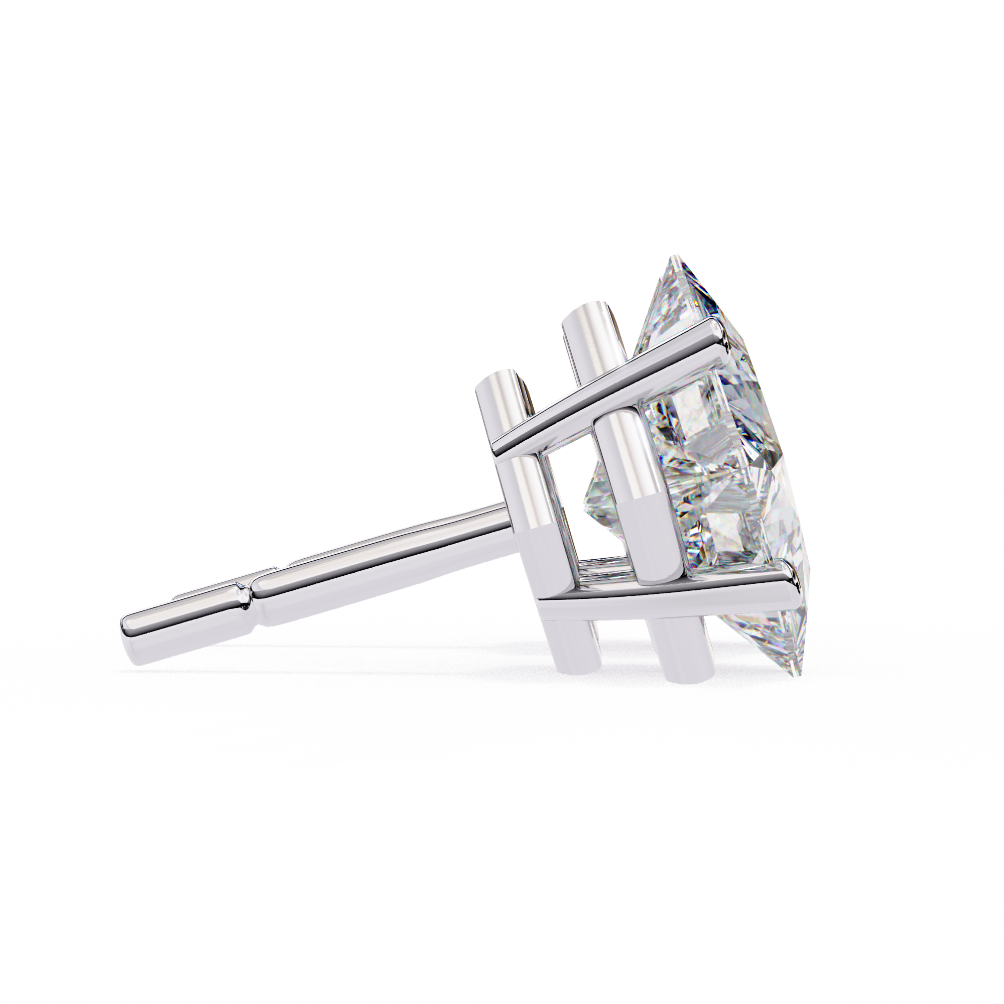 Éclat Solitaire Diamond Stud Earrings — 10k–18k Gold