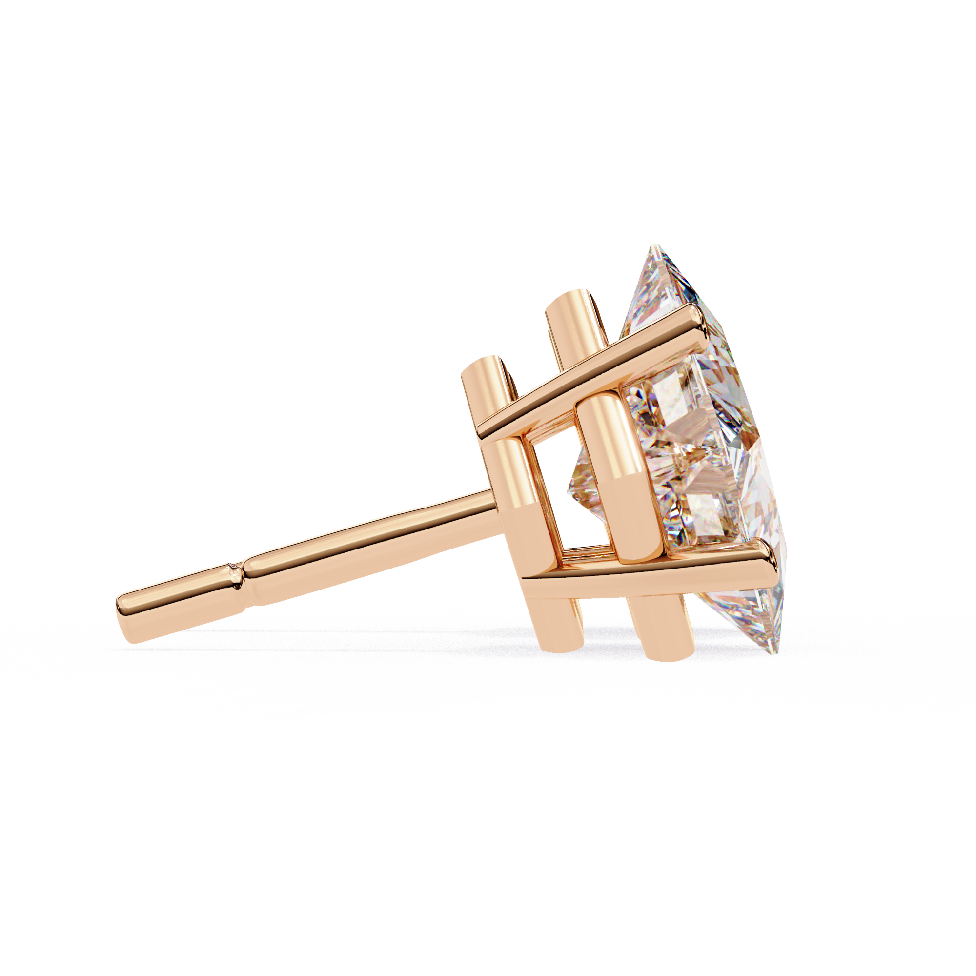 Éclat Solitaire Diamond Stud Earrings — 10k–18k Gold