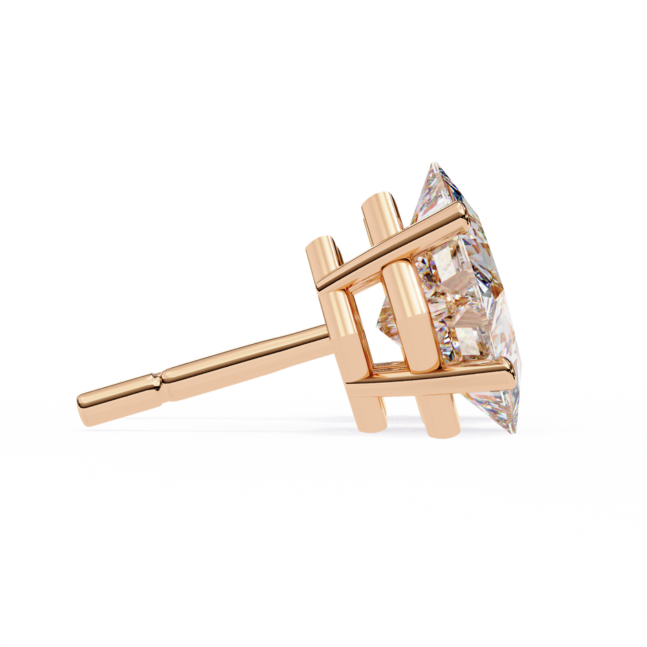 Éclat Solitaire Diamond Stud Earrings — 10k–18k Gold