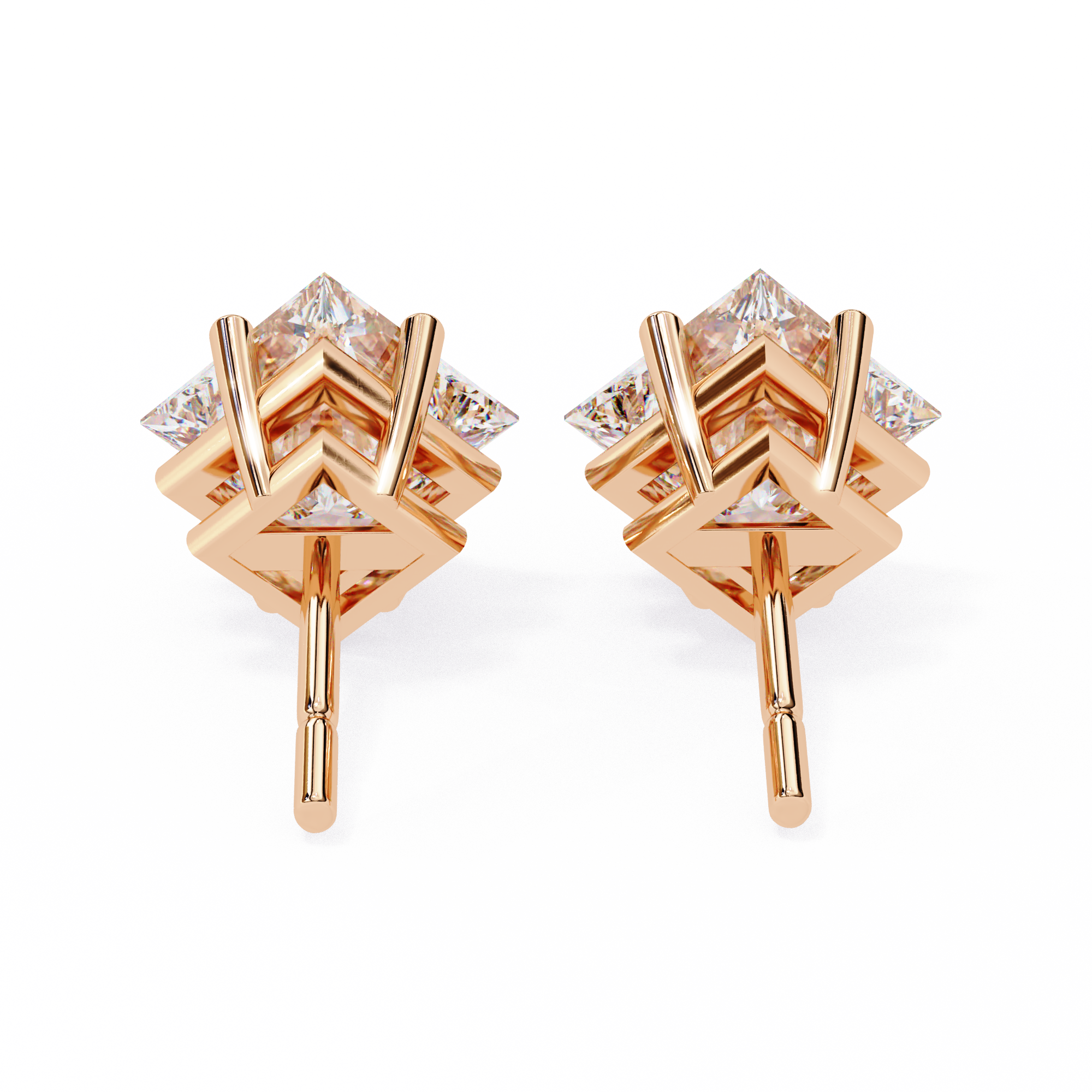 Éclat Solitaire Diamond Stud Earrings — 10k–18k Gold