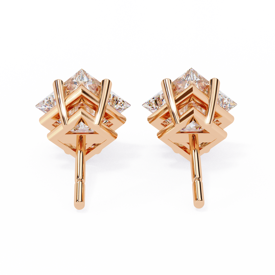 Éclat Solitaire Diamond Stud Earrings — 10k–18k Gold