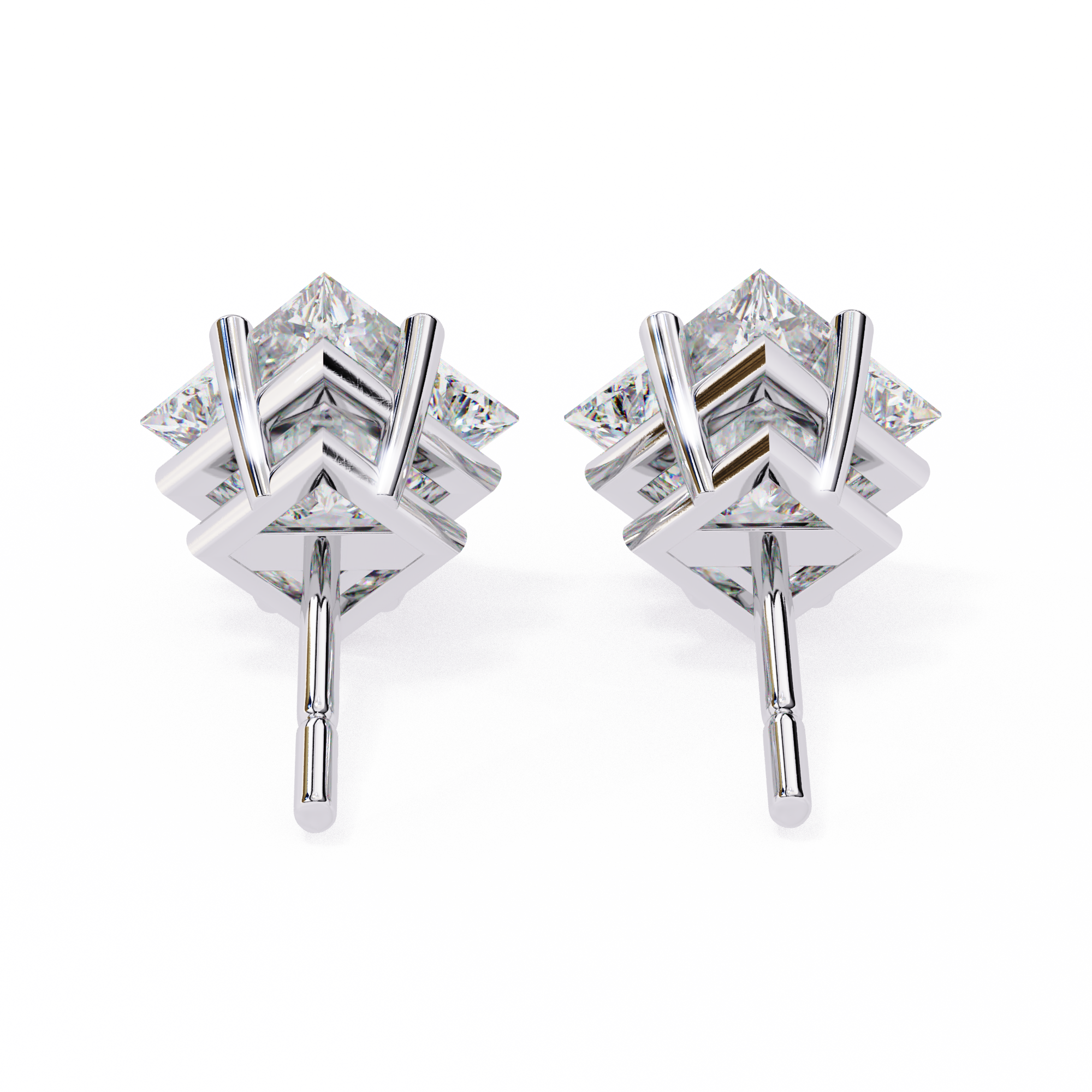 Éclat Solitaire Diamond Stud Earrings — 10k–18k Gold