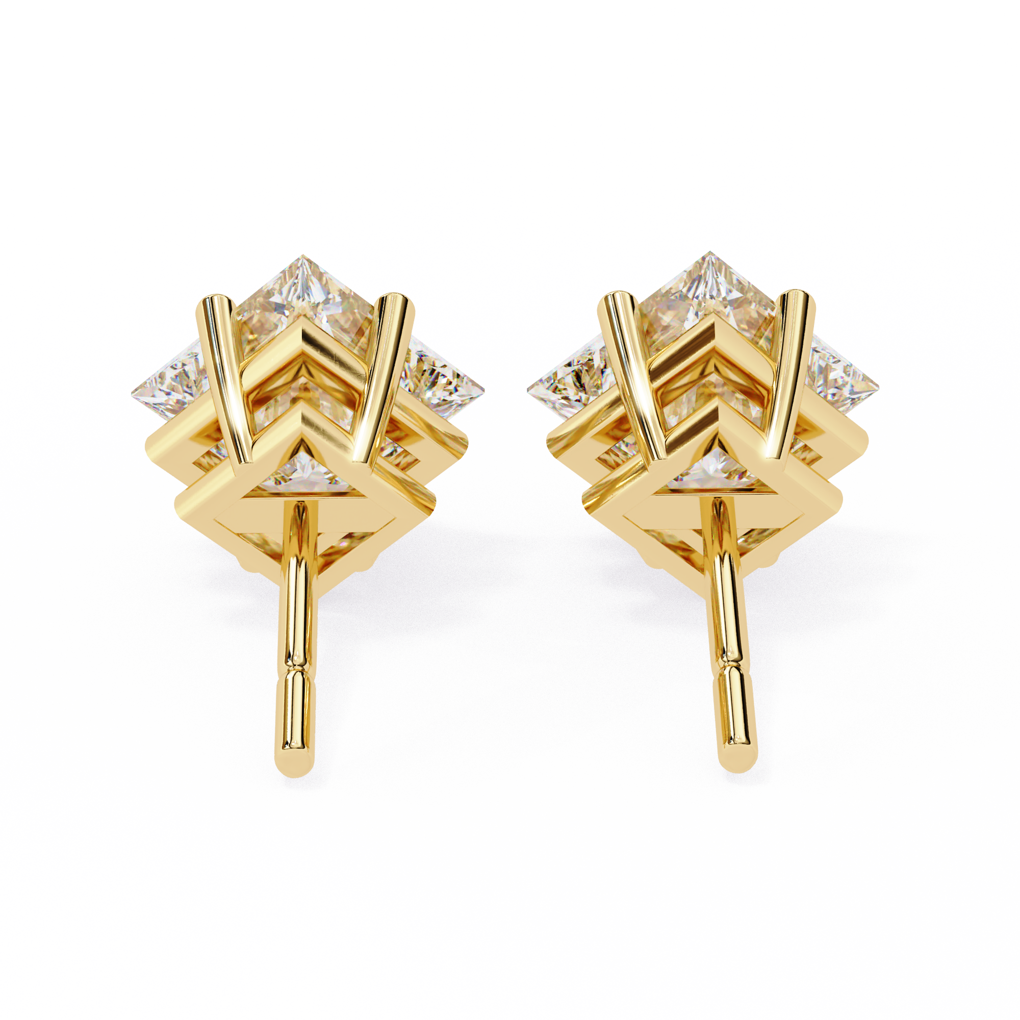 Éclat Solitaire Diamond Stud Earrings — 10k–18k Gold
