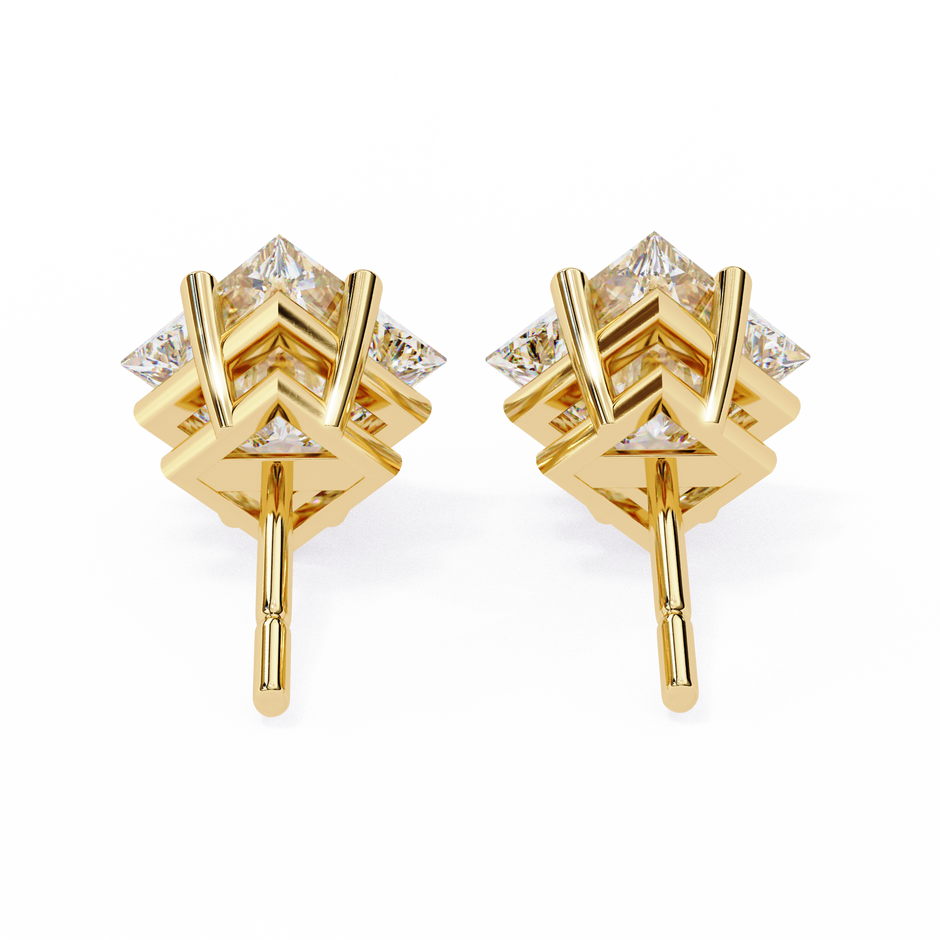 Éclat Solitaire Diamond Stud Earrings — 10k–18k Gold