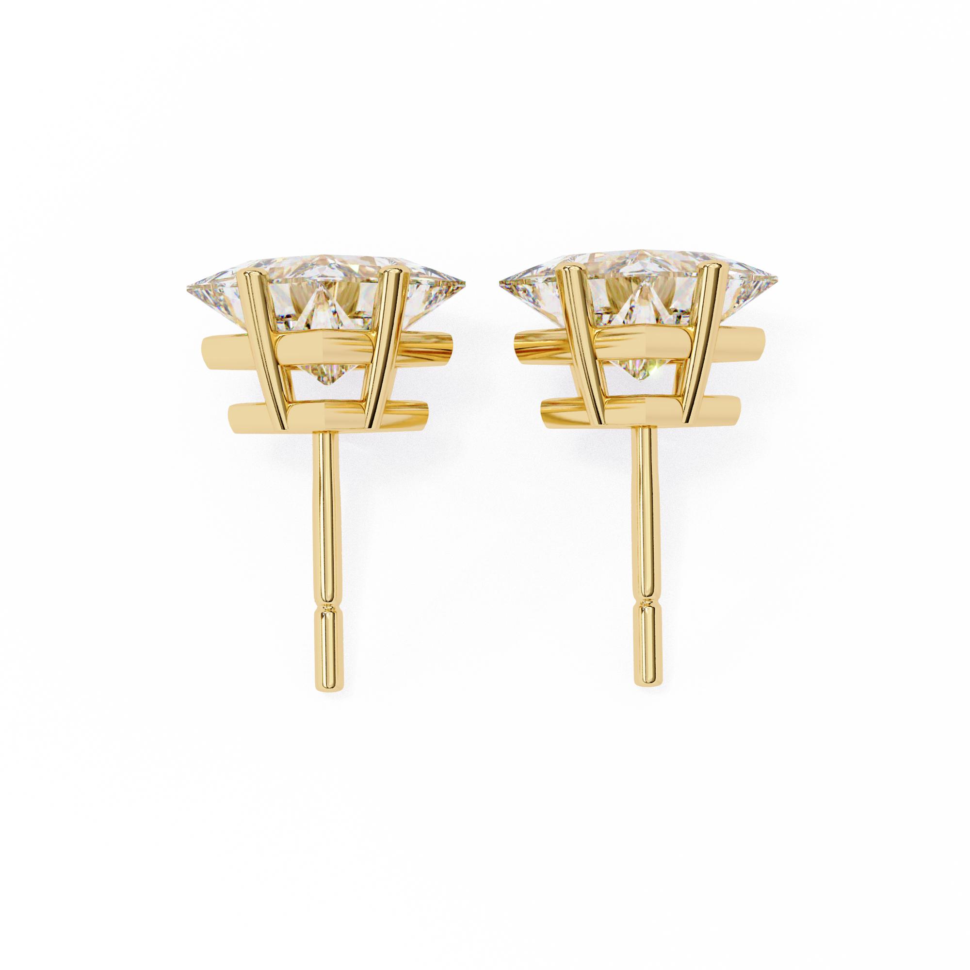 Éclat Solitaire Diamond Stud Earrings — 10k–18k Gold