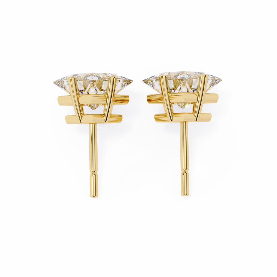 Éclat Solitaire Diamond Stud Earrings — 10k–18k Gold
