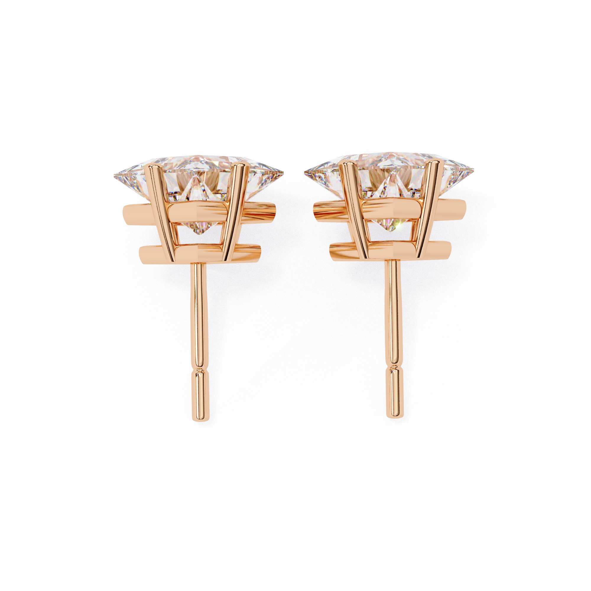 Éclat Solitaire Diamond Stud Earrings — 10k–18k Gold