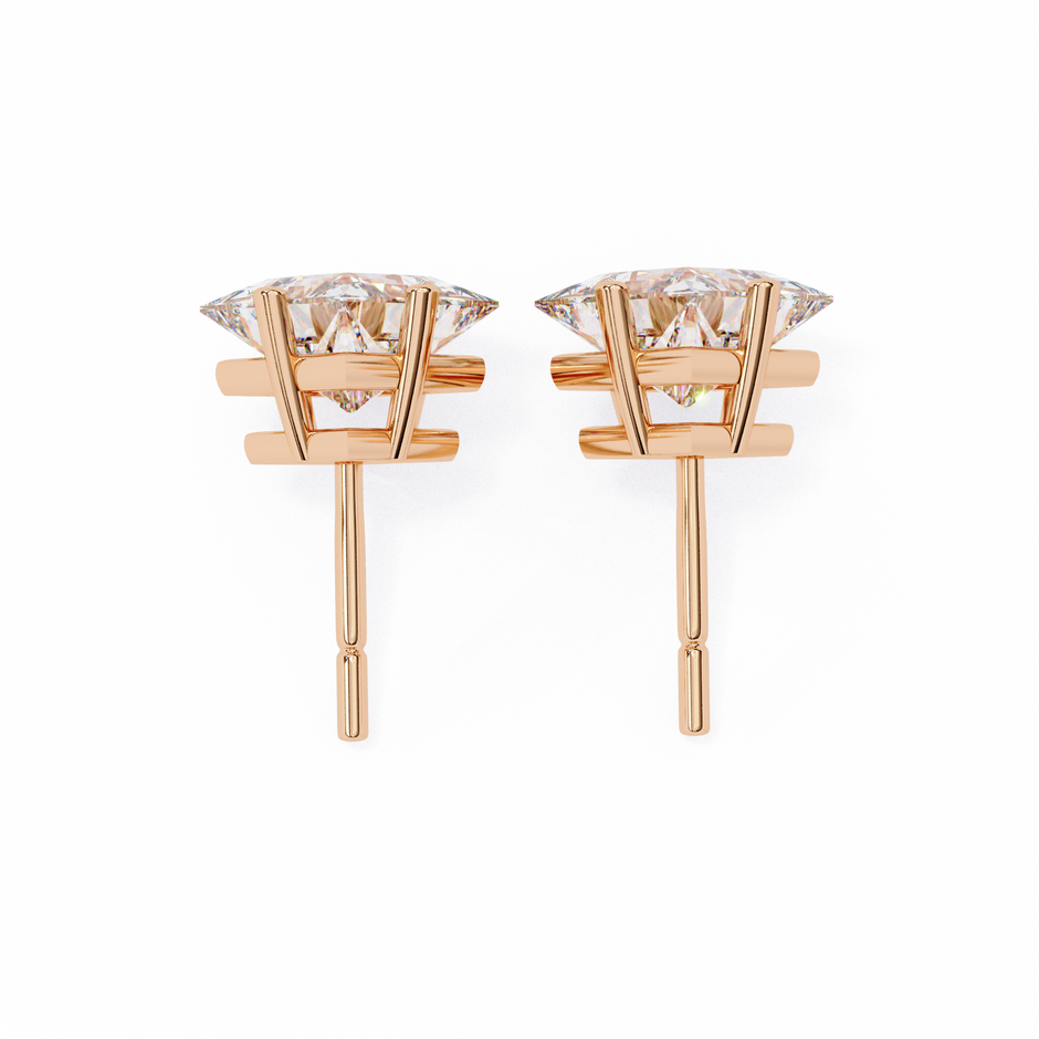 Éclat Solitaire Diamond Stud Earrings — 10k–18k Gold