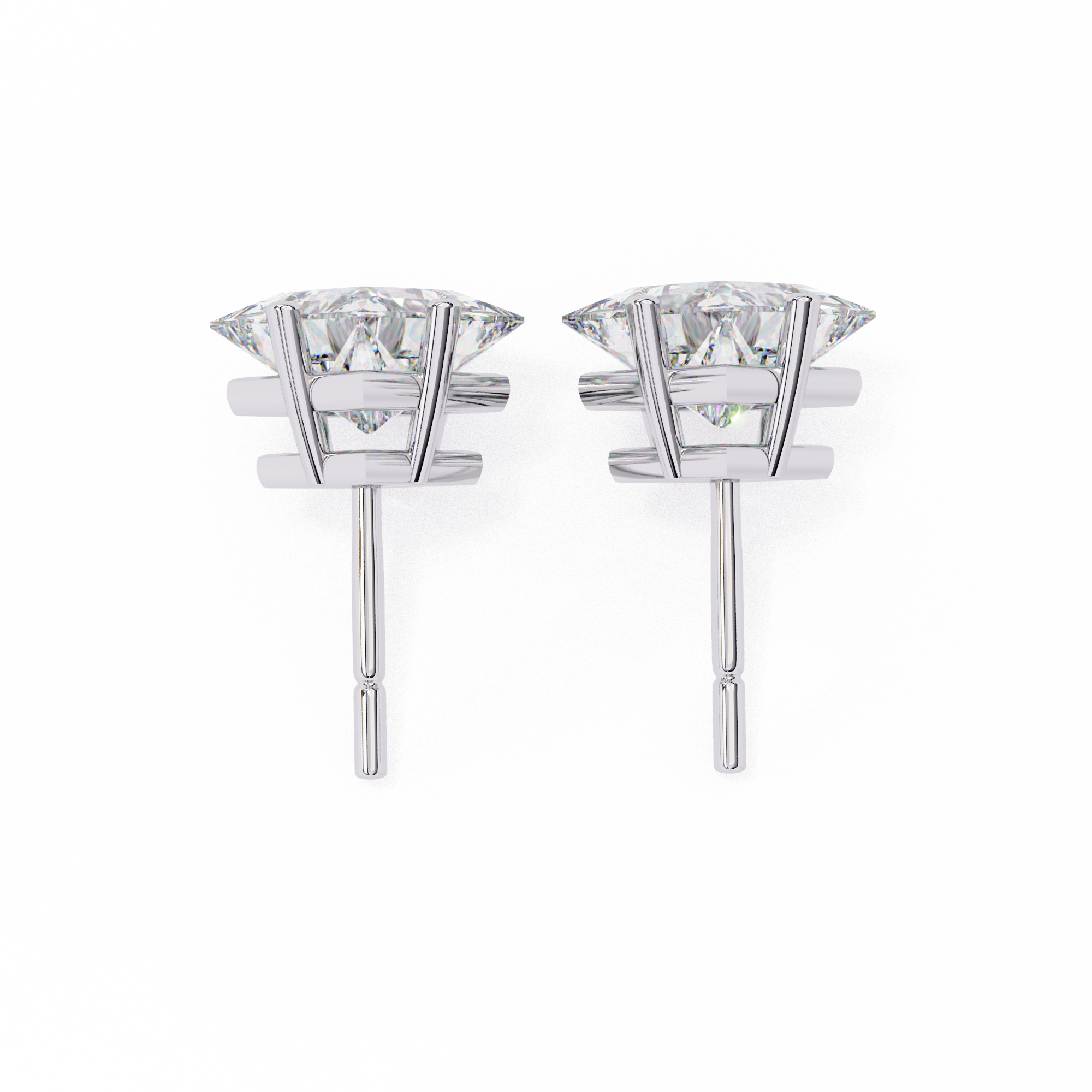 Éclat Solitaire Diamond Stud Earrings — 10k–18k Gold