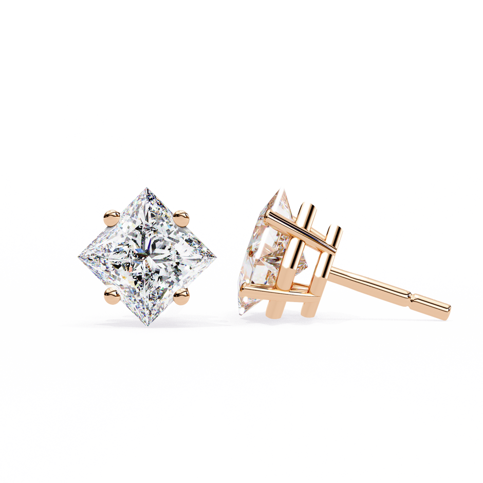 Éclat Solitaire Diamond Stud Earrings — 10k–18k Gold