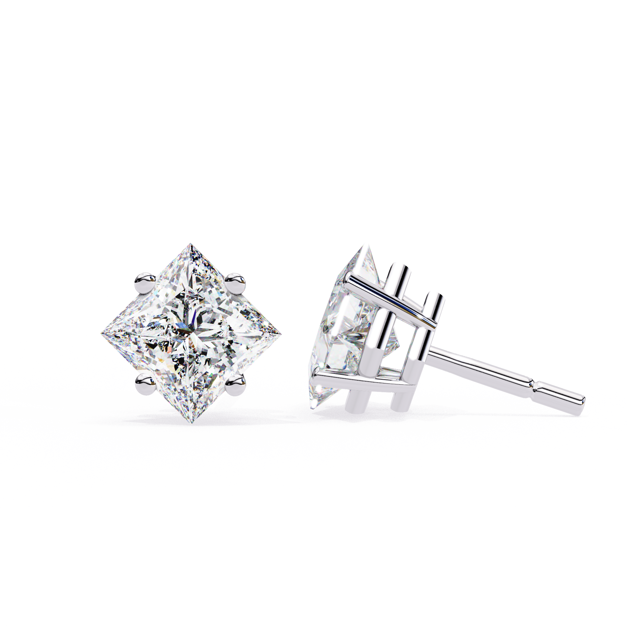 Éclat Solitaire Diamond Stud Earrings — 10k–18k Gold