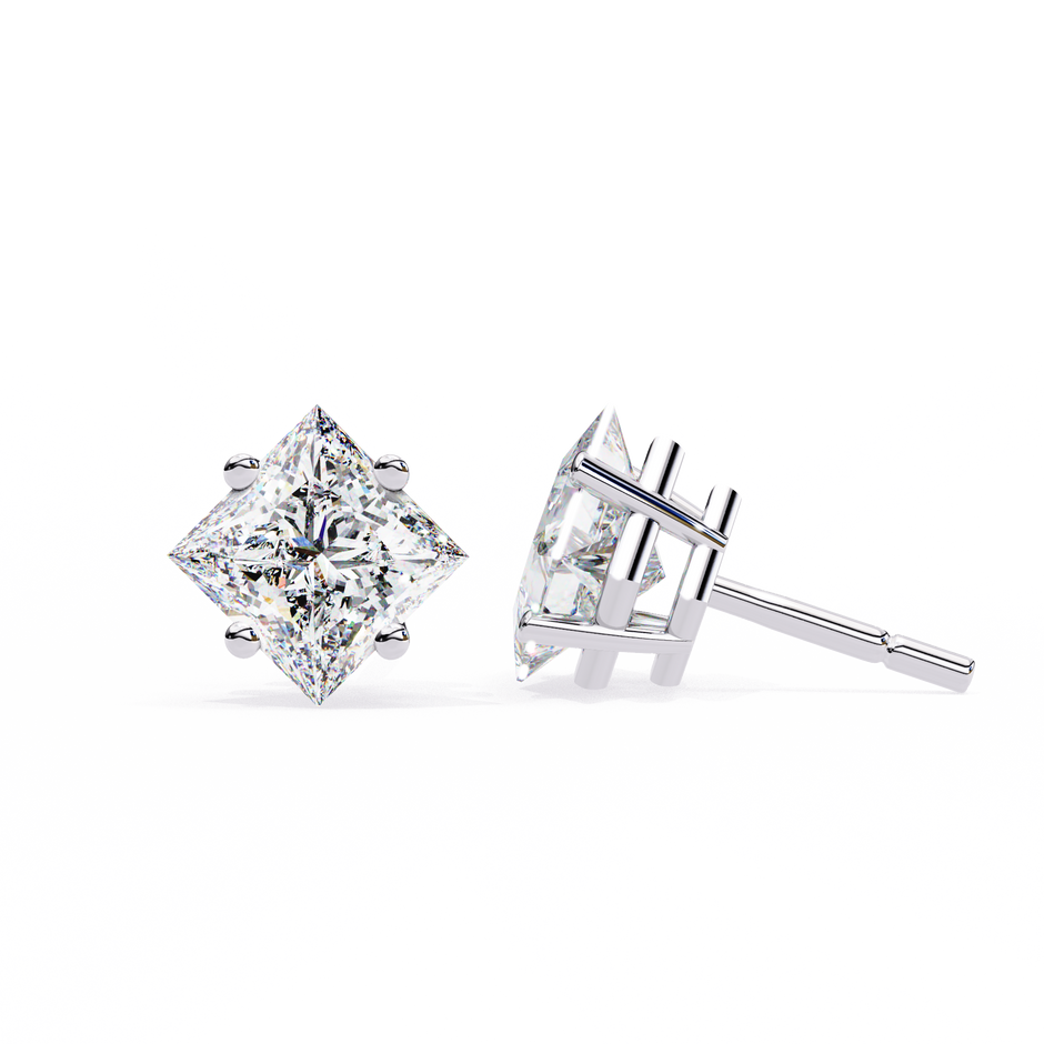 Éclat Solitaire Diamond Stud Earrings — 10k–18k Gold