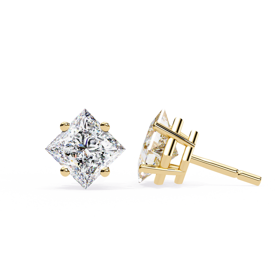 Éclat Solitaire Diamond Stud Earrings — 10k–18k Gold
