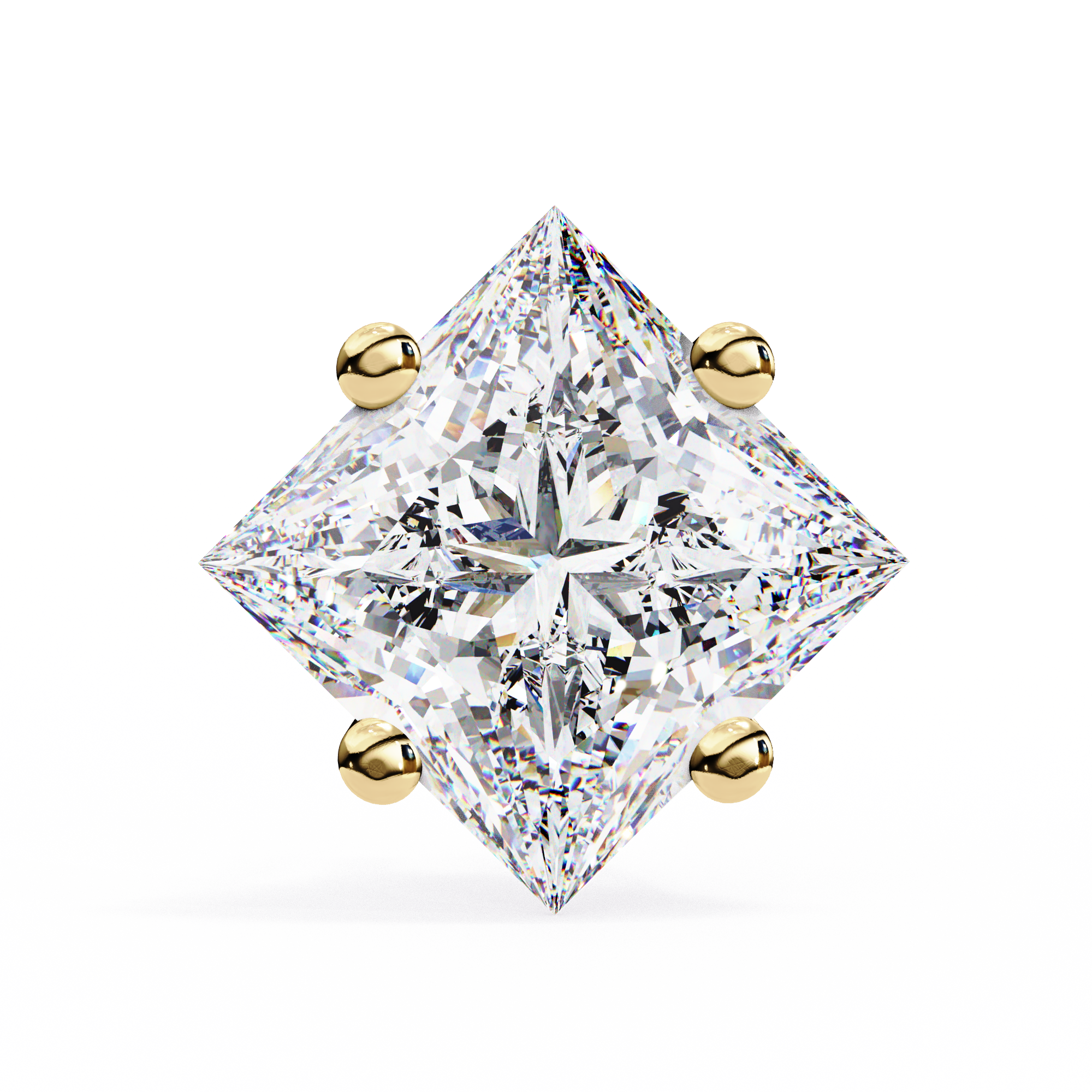 Éclat Solitaire Diamond Stud Earrings — 10k–18k Gold
