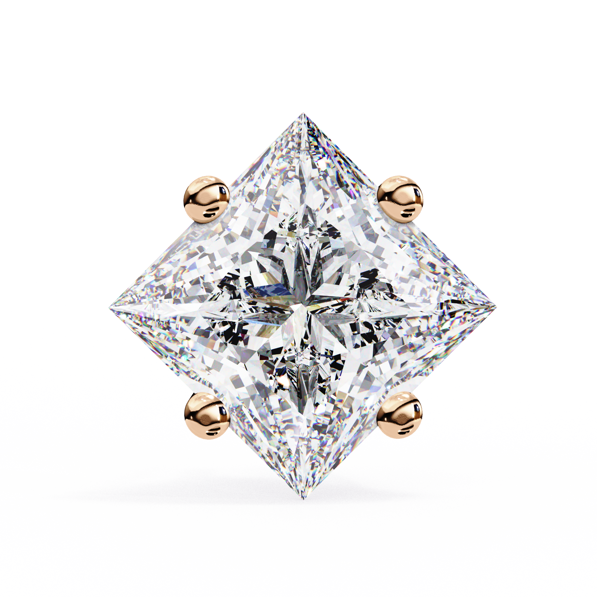 Éclat Solitaire Diamond Stud Earrings — 10k–18k Gold
