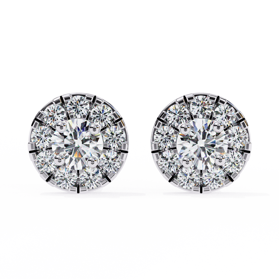Velour Pear Teardrop Diamond Stud Earrings — 10k–18k Gold