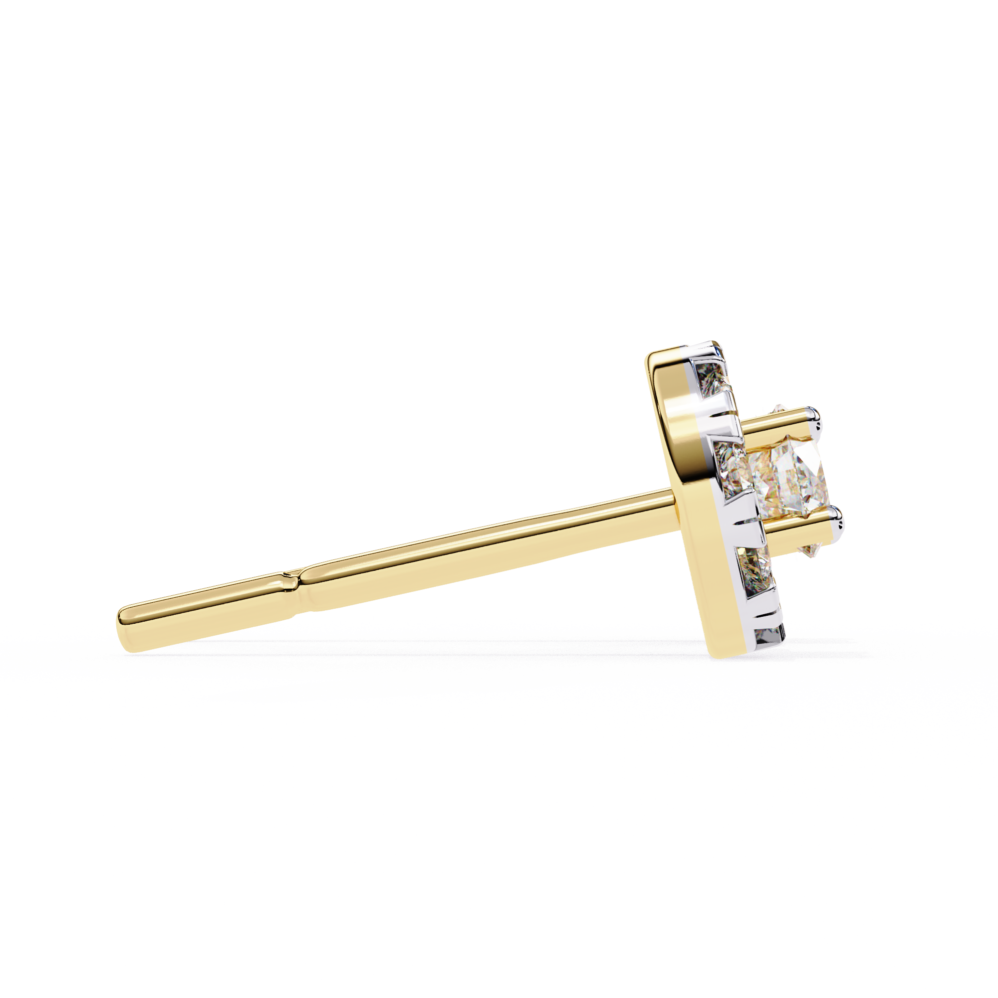 Velour Pear Teardrop Diamond Stud Earrings — 10k–18k Gold