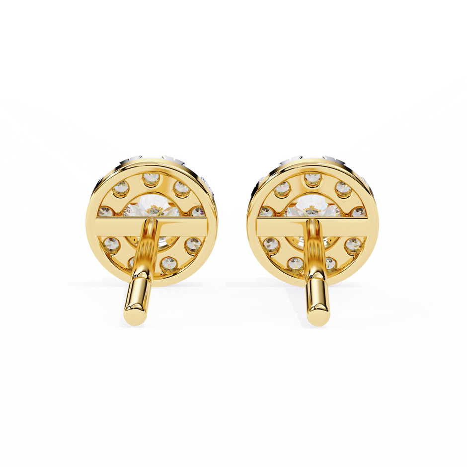 Velour Pear Teardrop Diamond Stud Earrings — 10k–18k Gold