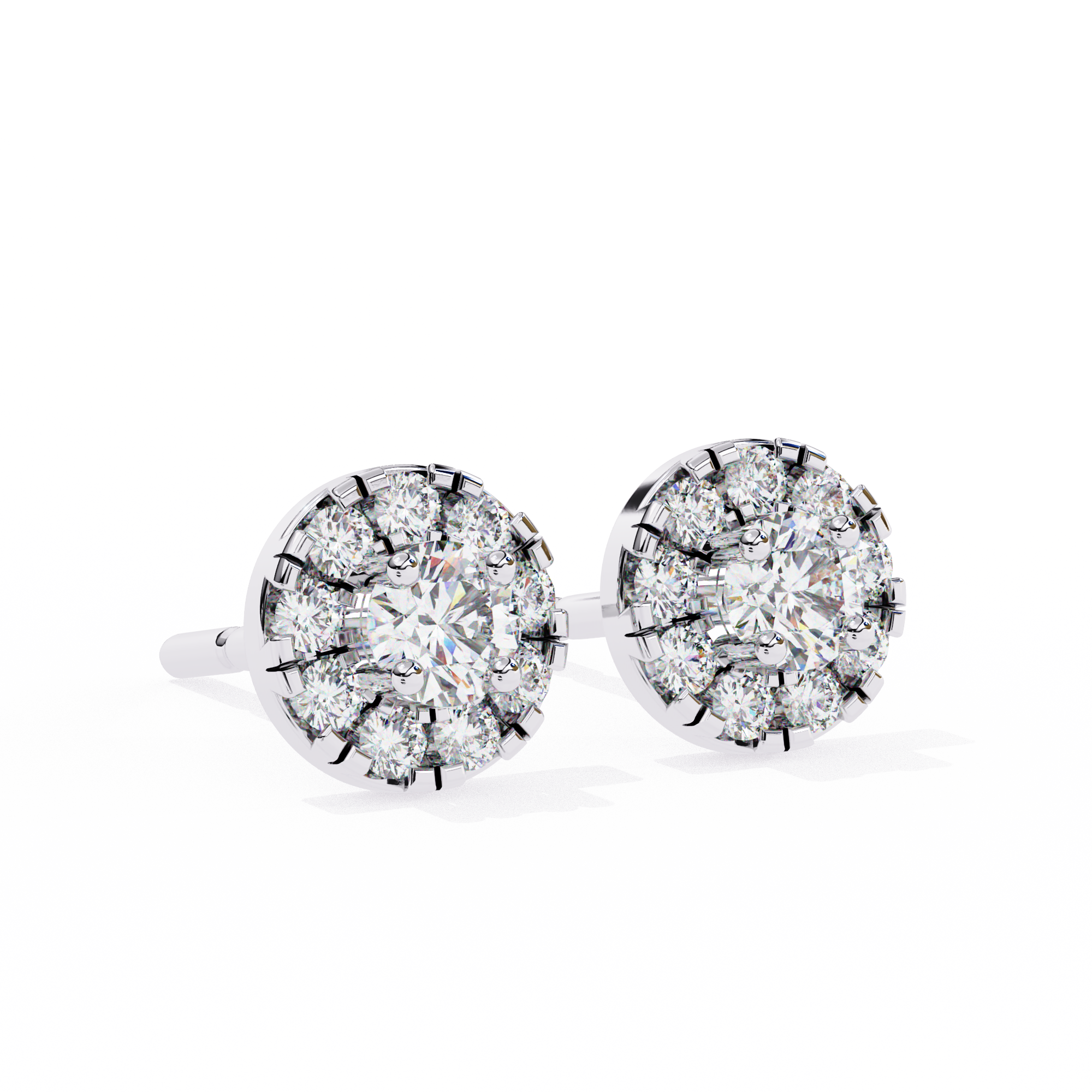 Velour Pear Teardrop Diamond Stud Earrings — 10k–18k Gold